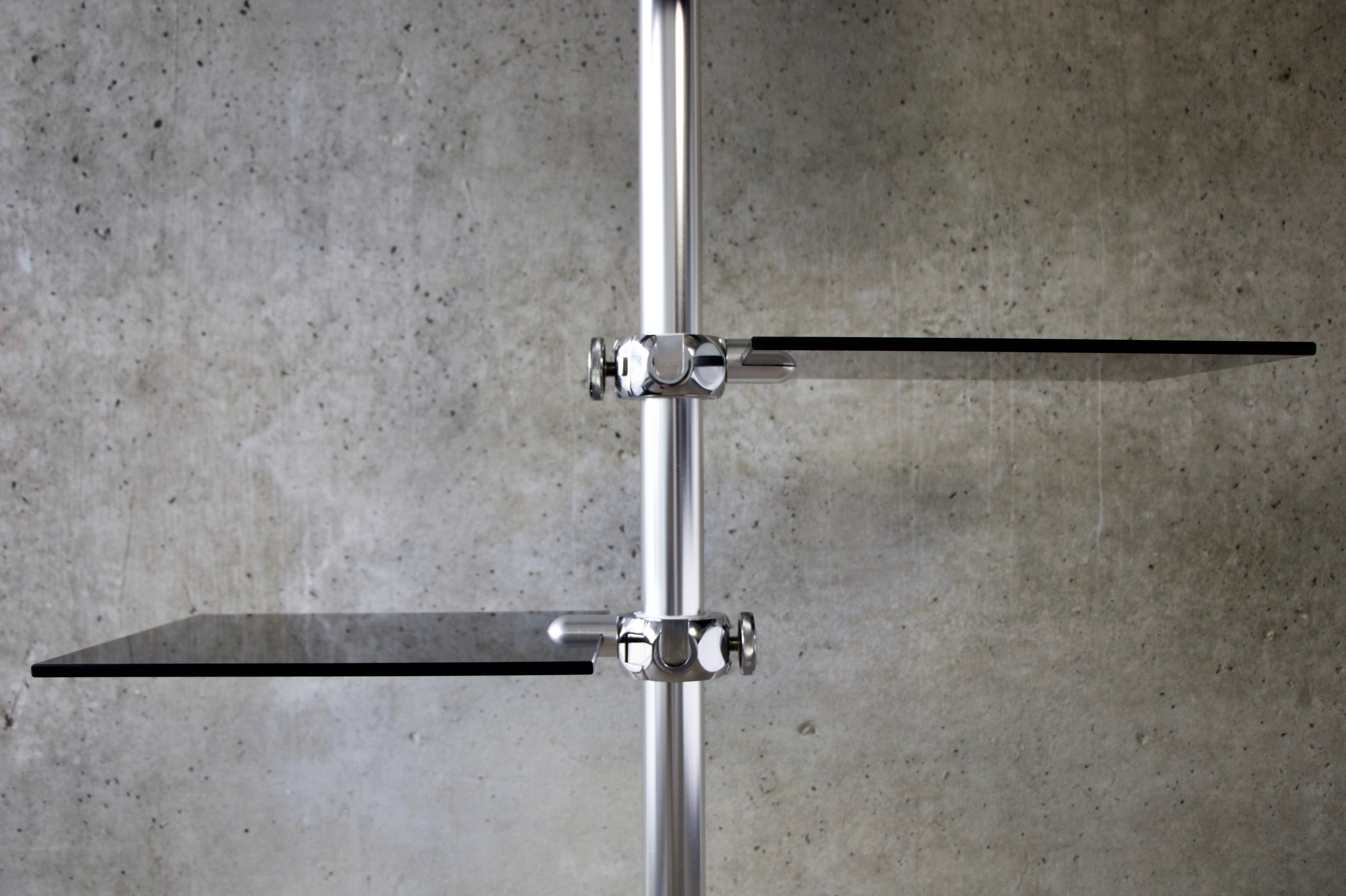 Glass shelving for TV and monitor stand for silver MOFO Pole