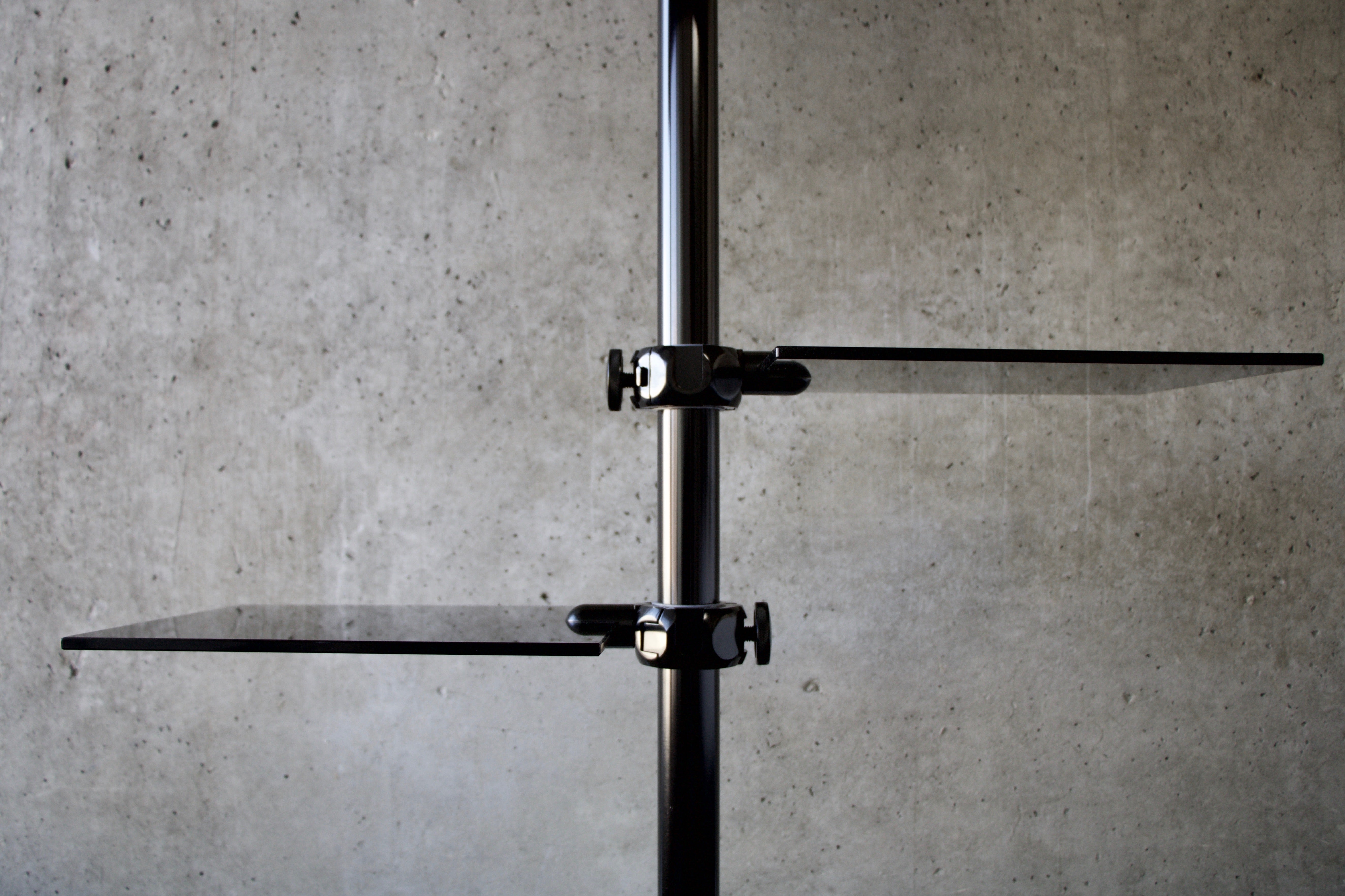 Black MOFO Pole with glass shelves